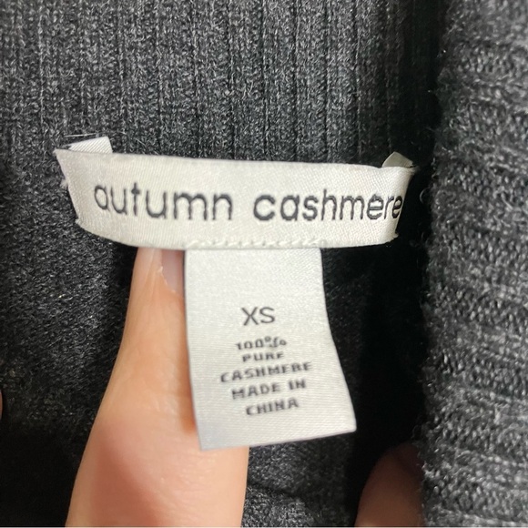Autumn Cashmere charcoal gray sleeveless dress turtleneck 100% cashmere size XS - Picture 6 of 8
